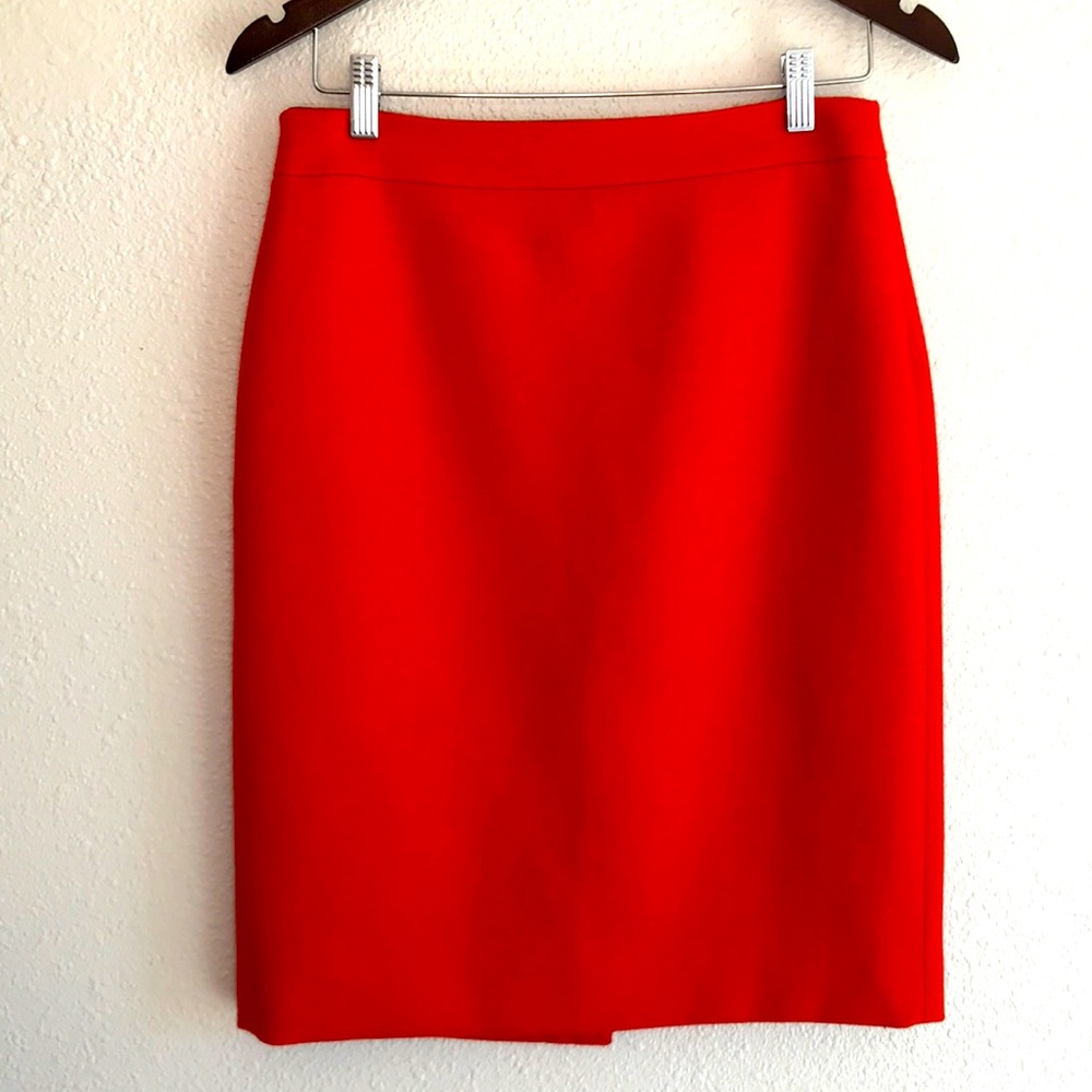 J. Crew No. 2 Pencil skirt in wool, orange, size 8